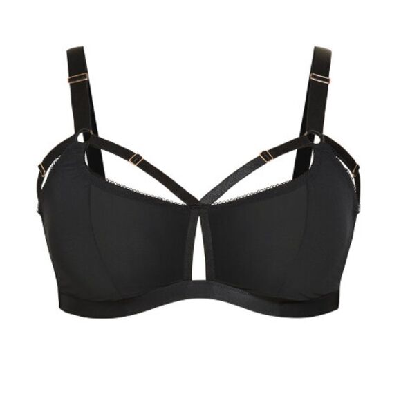 City Chic Fox & Royal Mesh Bralette Avril Black NWT Size 20 Large - Picture 7 of 8